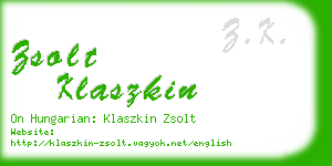 zsolt klaszkin business card